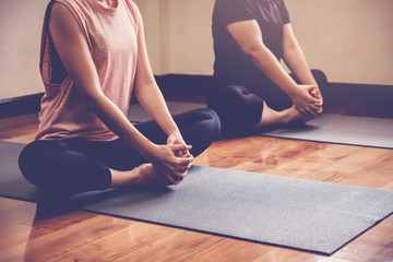 healthy women practicing yoga, beginner, wellness well being fitn
